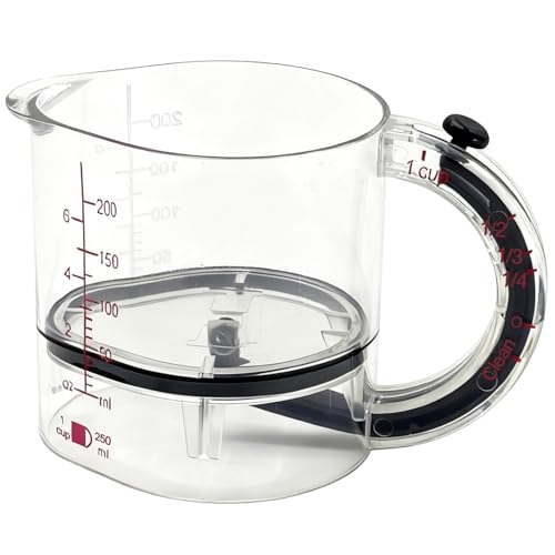 4-in-1 Adjustable Measuring Cup, Multi Measurings Cube Cups for Cooking and Baking with Oz/Ml Dual Markings, Scraper-Style Seal Base, Space-Saving Easy to Clean