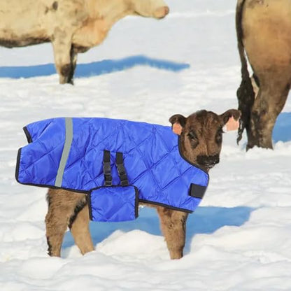 Calf Blanket Waterproof Thicken Goat Blankets Warm Adjustable for Winter 27.6x29.1 inch, Windproof Foal Blanket Folding Soft Mini Horse