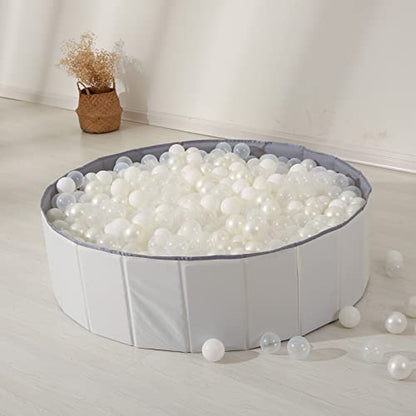 Ball Pit for Toddlers Babies Dogs Cats Iinfant Children, Foldable Ball Pits Play Tent, Crawl Playpen Ball Pool with Storage Bag, Surprise for Boys Girls Festival (Balls Not Included), White - color: White