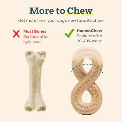 WOOF HonestChew Dog Toy Infinity - Durable Dog Chews - Made with Natural, Plant-Based Ingredients - Splinter-Resistant - Safer Than Dog Bones - Small - size: Small