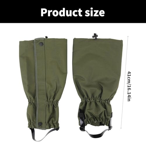 Leg Warmers, Unisex Water Resistant Leg Covers Outdoor Hiking Snow Boot Gaiters Winter Camping Shoe Gaiters - color: Green