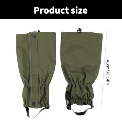 Leg Warmers, Unisex Water Resistant Leg Covers Outdoor Hiking Snow Boot Gaiters Winter Camping Shoe Gaiters - color: Green