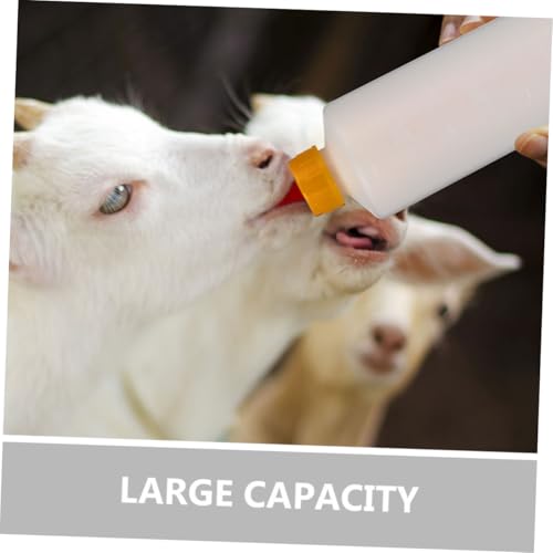 Sosoport 2sets Multi-Purpose Goat Milk Bottle Feeder for Cows Sheep Goats Farm Animals Can Nipple Nursing Bottle