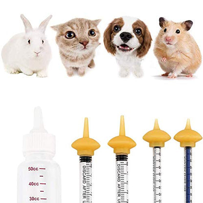 Pet Feeding Bottle and Syringes with Nipples for Small Cat Dog Animals (Model 1) - size: model1