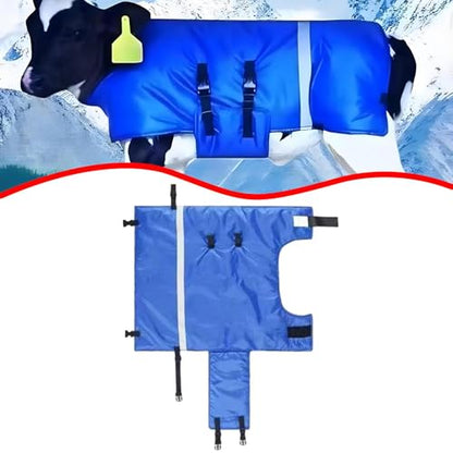 Calf-Warming Clothing, Calf-Warming Blanket, Windproof Oxford, Keeping Calves Warm, Accessories, Blue Jacket, L Waterproof - color: L Waterproof
