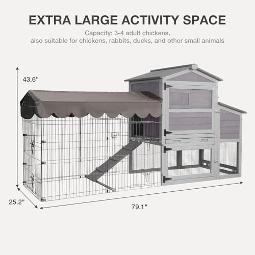 Portable Chicken Coop with Nesting Boxes and Waterproof Cover - Mobile Hen House with Wheels, Metal Chicken Run, and Poultry Cage - Ideal Chicken Tractor for Secure and Comfortable Housing