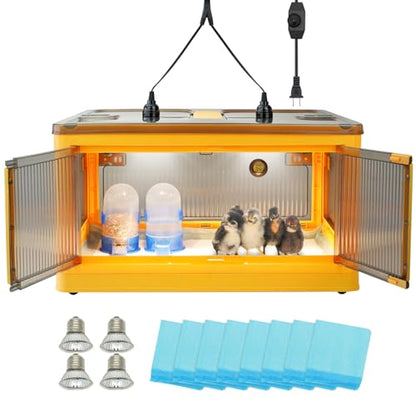 Chicken Brooder Box for Chicks, Brooder Heater Warms up to 20 Chicks with Feeder and Waterer, Poultry Breeding Box Suitable for Chick Duckling Parrot Lizard (Large)