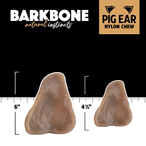 Pet Qwerks Pigs Ear BarkBone - Nylon Dog Bone for Aggressive Chewers - Bacon Flavor - 4.5" - size: 1 Count (Pack of 1)