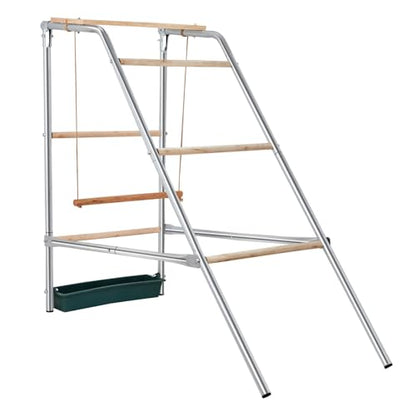 VINGLI Free-Standing Chicken Roosting Bars, Sturdy Chicken Perch with Removable Food Box & Swing, Roosting Bars for Backyard Chicken Coops and Farms, 42'' L x 19'' W x 39'' H