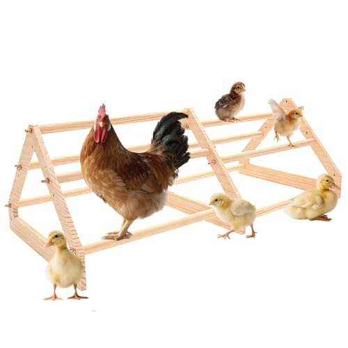 Chicken Perch, Natural Wood Chicken Roosting Perch, Hand-Polished Chick Roosting Bar, Sturdy Solid Wood Stand Fits Birds' Gripping Instinct, Durable Poultry Accessories (Large, Extra-Long Triangle) - size: Extra-long Triangle