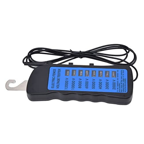 Electric Fence Tester, Voltage Tester 12KV Neon Fence Voltage Tester with 8 Neon Indicator Lights Fence Fence Tester for Farms