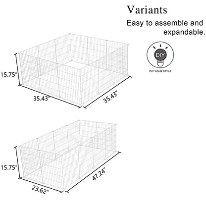 C&AHOME Pet Playpen, Small Animals Supplies, 16 Panels Exercise Playpens Cage, C Grids Portable Yard Fence Indoor, Ideal for Guinea Pigs, Pet Products, DIY Metal Yard Fence, 12" × 15" White UPPM3416W - color: White, style: 16 Panels