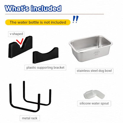 PEDAY Automatic Dog Waterer for Large & X-Large Dogs, Human Grade 18/8 Stainless Steel, Water Bottle Not Included - size: 1.2 gallon
