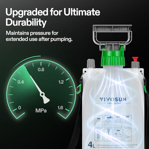 VIVOSUN 1 Gal/4L Pump Sprayer, Garden Water Sprayer for Plants, Weeds & Lawn Care, with 3 Nozzles, 50'' Long Hose & Pressure Relief Valve (Pack of 2) - size: 1.0 gal (Pack of 2)