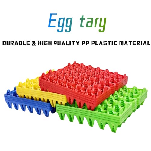 4-Pack Blue Rectangular Plastic Egg Tray, Stackable Egg Crates, 30-Egg Capacity, Modern Style, Reusable, Dishwasher Safe - size: 4-Pack Blue