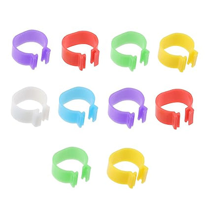 MERRYHAPY Bird Leg Band 120pcs Chick Foot Ring Poultry Marking Ring for Chicken Duck Goose Serial Number for Easy Identification Random Color