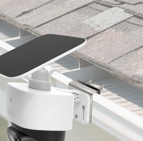 Universal Gutter Mount for Security Cameras, Durable Stainless Steel Surveillance Camera Mount No Drill Monitor Mounting Bracket with Screws Nuts & Washers