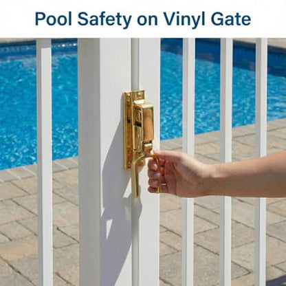 Instant Locking Farm Gate Latch - Heavy Duty Self-Closing Automatic Gravity Lever for Wooden Metal Gates