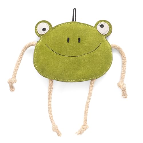 Fuzzl Eco Leather Lily Frog Natural and Tough Dog Toys - Dog Toy for Dogs and Puppy - style: Leather Frog