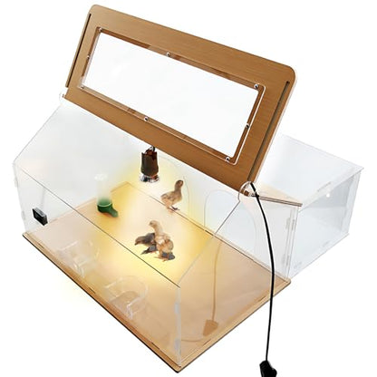 Brooder Box for Chick 40-50,5-in-1 Chick Starter Kit,Includes Brooder Heat Lamp 2,Baby Chicken Box,Chicken Feeder,Waterer,Thermo-Hygrometer