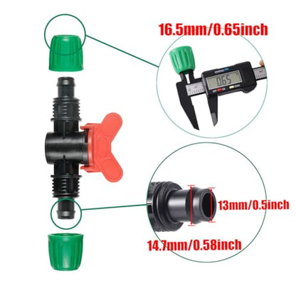 5 Pcs 1/2 Inch Drip Irrigation Switch Valve 1/2" Drip Irrigation Shut Off Valve Drip Irrigation Fittings Irrigation Valve for Drip System for Garden Water Flow Control - size: 1/2 inch Switch Valve