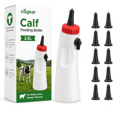 Screw Nipple Calf Feeding Device, Calf Feeding Bottle with Rubber Nipple & Cap, Handle Milk Pot Calfs Feeding Supplies (2.5L-Adjustable) - color: 2.5L-Adjustable