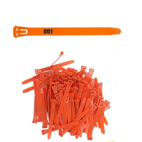 100 Chicken Leg Rings, Numbered Chicken Identification Leg Bands, Reusable for Ducks, Chicks, Chickens, Pigeons and Goose, Suitable for Poultry Raising or Management(6 Colors) orange 001-100 - color: Orange, size: 001-100