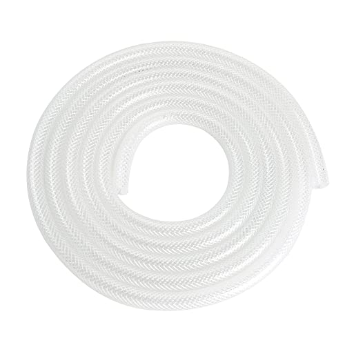 3/8’’ ID × 19/32’’ OD - 10 ft Clear Braided Hose Plastic Vinyl Tubing,High Pressure Flexible Reinforced PVC Tube for Transfer Water Air Oil, BPA Free & Non-Toxic - size: 3/8'' I.D., style: 10 FT
