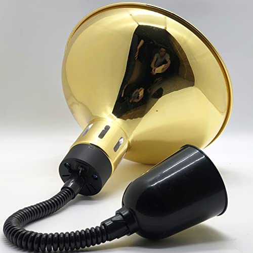 Hanging Food Heat Lamp Infrared Food Warmer Fry Heating Light 250W with Retractable Cord (Dia29cm(Gold)) - size: Dia29cm(Gold)