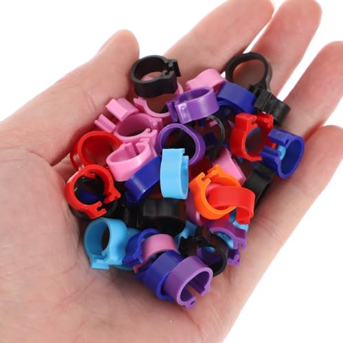 ORFOFE 100pcs Bird Leg Bands Chicken Duck Bands Poultry Foot Ring Clip Ring and Comfortable for Birds Identification