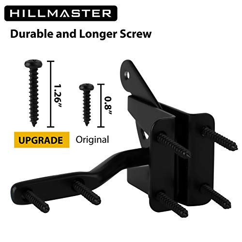 HILLMASTER 2 Pack Self Locking Gate Latch for Wooden Fence Heavy Duty,Gravity Lever Fence Door Latches with Steel Spring Cable Pull String Gate Hardware Gate Lock for Outdoor Secure Pool,Garden - size: 2 Pack