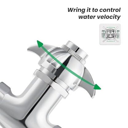 Self-Closing Valve with Knob, Heavy Duty Stop Valve, Polished Chrome - style: with knob