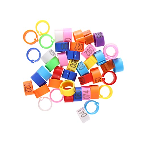 LIOOBO 100PCS 8mm Plastic Bird Foot Rings for Pigeons and Parrots Numbered Identification Rings Sturdy Leg Bands for Bird Supplies