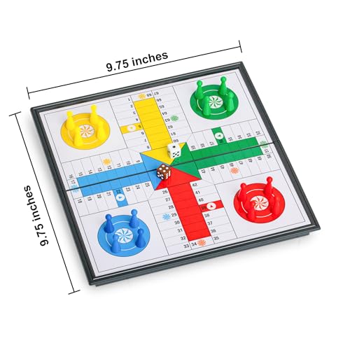 Ludo Magnetic Folding Travel Board Game Set - 9.75 Inches