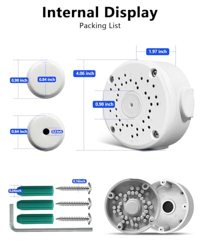 【Only Compatible with Bullet Cameras】 Universal Bullet Security Camera Mount Bracket Hide Cable, Metal Electric Enclosure, Waterproof Outdoor Camera Cover, Base Junction Box for CCTV Cams (1 Pack)