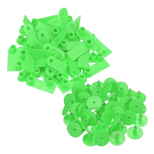 M METERXITY 50-Pack Sheep Ear Tags, Plastic Blank Livestock Ear Tags for Cows/Sheep/Cattle/Pig, Farm Animal Identification Markers [Green] - color: Green