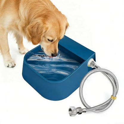 Enjoying Automatic Dog Water Dispenser with 59" Metal Water Pipe, Auto Fill Dog Water Bowl for 3/4" or 1/2" Male End Faucet, Large Automatic Waterer for Dogs Cats Chicken Pigs Livestock