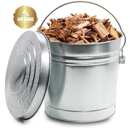 Galvanized Steel Trash Can with Galvanized Locking Lid, for Kitchen, Outdoor, Camping, Multipurpose (Galvanized Steel, 10 Gallon)
