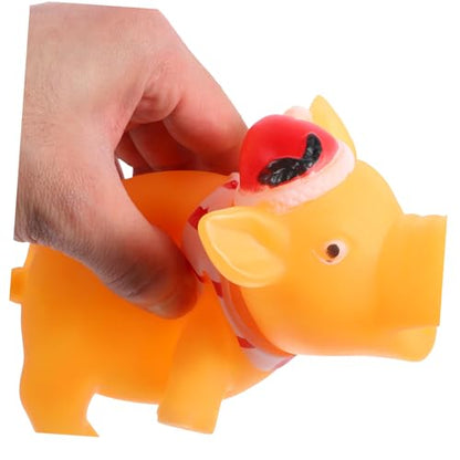 Abaodam Durable Squeaky Dog Interactive Teething Pig Shape Chew for Dogs Tough Pet for Indoor Play for Puppies Dogs