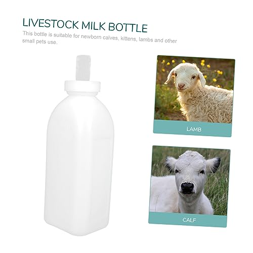 MERRYHAPY 2000ml Calf Nursing Bottle for Livestock 2L Calf Feeding Bottle with 4 Pacifiers Durable Milk Bottle for Calves Sheep and Goats