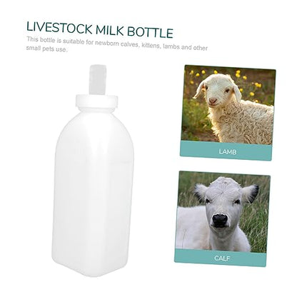MERRYHAPY 2000ml Calf Nursing Bottle for Livestock 2L Calf Feeding Bottle with 4 Pacifiers Durable Milk Bottle for Calves Sheep and Goats