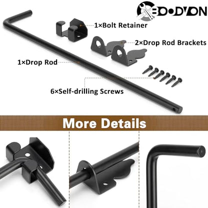 36 Inch Cane Bolt Gate Drop Rod Heavy Duty Gate Hardware, Gate Ground Latch for Wooden Fences, Metal Gates Doors Stopper for Gate Ground, Wrought Iron Gate Latches, Black Finish(1 Pack) - size: 36 Inch