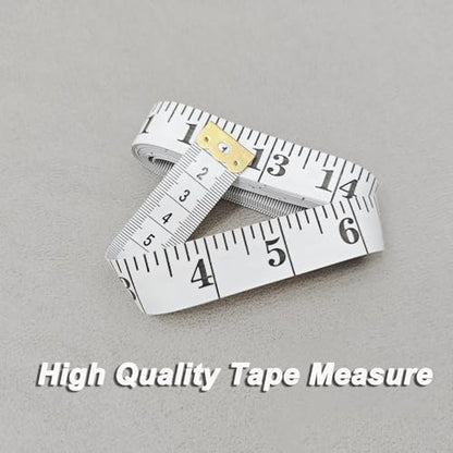 2 Pack Soft Tape Measure Double Scale 120-inch/300cm, Fabric Craft Tape Measure & Medical Body Measurement, Sewing Flexible Vinyl Ruler & Measuring Tape for Body Weight Loss (White) (White*2) - color: White*2