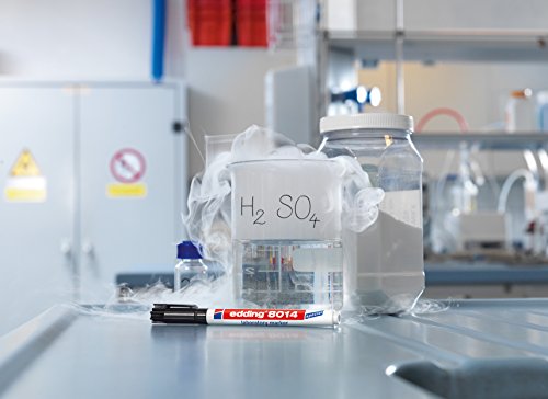 edding 8014 Laboratory Marker - Black - 1 Pen - Round Nib 1 mm - Ideal for Labelling Smooth and Transparent Surfaces (e.g. Reaction Vessels, lab Equipment, Labels)