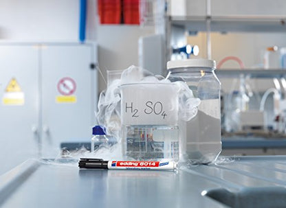 edding 8014 Laboratory Marker - Black - 1 Pen - Round Nib 1 mm - Ideal for Labelling Smooth and Transparent Surfaces (e.g. Reaction Vessels, lab Equipment, Labels)