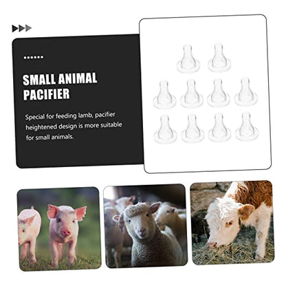 HANABASS 10pcs Silicone Goat Nipples for Lamb Feeding Wear-Resistant Pacifiers for Young Livestock Easy to Use Nursing Bottles Replacement for Old Nipples