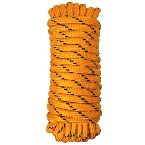 Diamond Braided Polypropylene Rope Nylon Rope Mix Thick Heavy Duty Ropes 3/8'' 100ft High Strength Perfect for Clothesrope Camping Hiking and Other Outdoor Activities Orange - size: 3/8'' 100ft Orange