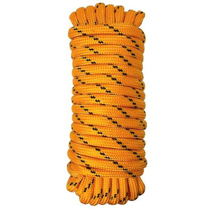 Diamond Braided Polypropylene Rope Nylon Rope Mix Thick Heavy Duty Ropes 3/8'' 100ft High Strength Perfect for Clothesrope Camping Hiking and Other Outdoor Activities Orange - size: 3/8'' 100ft Orange