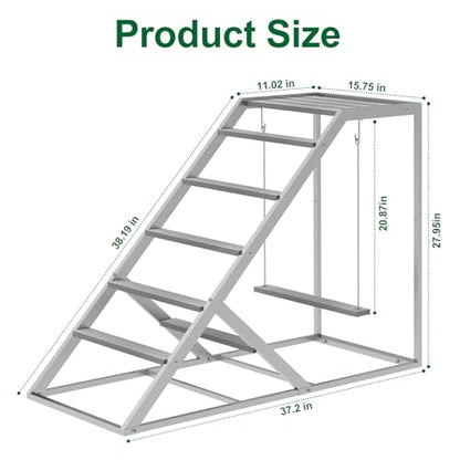 Chicken Perch Swing for Coop – Wooden Hanging Roosting Bar & Climbing | Chicken Perch for Hens & Chicks | Chicken Coop Accessories for Exercise, Pecking & Balance Training,Grey