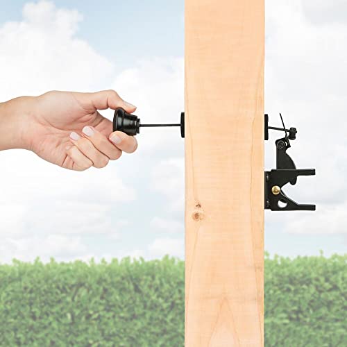 National Hardware Gate Latch Cable Pull N109-070 Spring Loaded Black Outdoor Fence Gate Hardware with WeatherGuard Rust Resistant Finish for 2.5-4 in Gate Posts Easy Installation - size: 40"